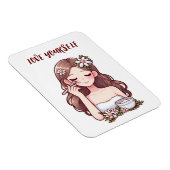 スキンケアを適用する女の子が自分自身を愛 マグネット (右側)