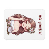 スキンケアを適用する女の子が自分自身を愛 マグネット (横)