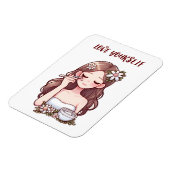 スキンケアを適用する女の子が自分自身を愛 マグネット (左側)