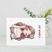 スキンケアを適用する女の子が自分自身を愛 招待状 (スタンド正面)