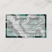 スキンケアアポイントメントリマインダーシルバーグリーンマーブル 名刺 (裏面)