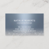 スキンケアエステティシャンほこりっぽいブルーシルバーエステ 名刺 (裏面)