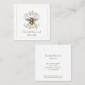 スキンケアエステティシャンゴールデンビーアンドバラローレル スクエア名刺 (正面/裏面)