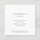 スキンケアエステティシャンゴールデンビーアンドバラローレル スクエア名刺 (裏面)