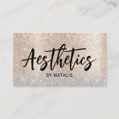 スキンケアエステティシャンバラ金ゴールドグリッター美学 名刺 (正面)