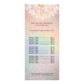 スキンケアエステティシャンピンクロータスの価格表 ラックカード (正面)