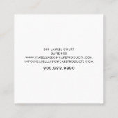 スキンケアエステティシャンメイクアップアーティストゴールドフォイルホワイト スクエア名刺 (裏面)