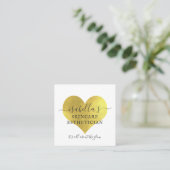 スキンケアエステティシャンメイクアップアーティストゴールドフォイルホワイト スクエア名刺 (スタンド正面)