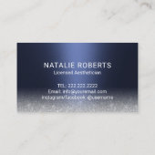スキンケアエステティシャンモダンネイビーブルー美学 名刺 (裏面)