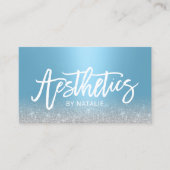 スキンケアエステティシャンモダンライトブルー美学 名刺 (正面)