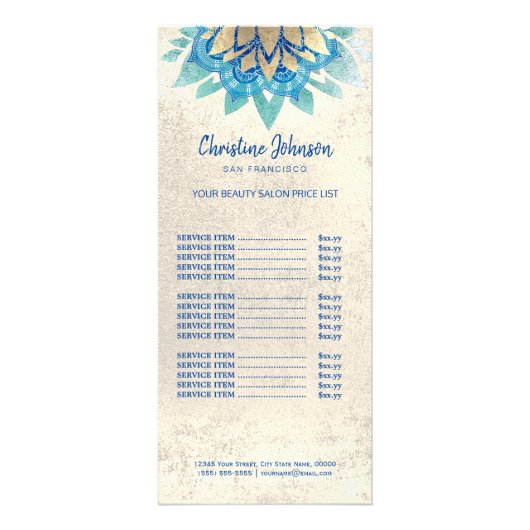 スキンケアエステティシャンロータス価格表 ラックカード (正面)