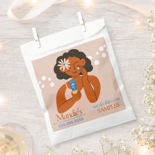 スキンケアエステティシャン事業サロン ガール サンプル フェイバーバッグ (クリップ留めされた状態)