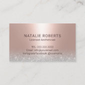スキンケアエステティシャン赤面バラ金ゴールド美学 名刺 (裏面)
