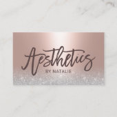 スキンケアエステティシャン赤面バラ金ゴールド美学 名刺 (正面)
