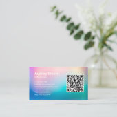 スキンケアエステティシャンQRコード 名刺 (スタンド正面)
