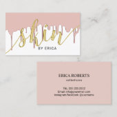 スキンケアサロンエステティシャンバラ金ゴールド滴下 名刺 (正面/裏面)