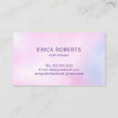 スキンケアサロンスパエステティシャンウォーターカラーピンク 名刺 (裏面)