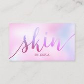 スキンケアサロンスパエステティシャンウォーターカラーピンク 名刺 (正面)