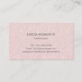 スキンケアサロンスパエステティシャンエレガント赤面ピンク 名刺 (裏面)