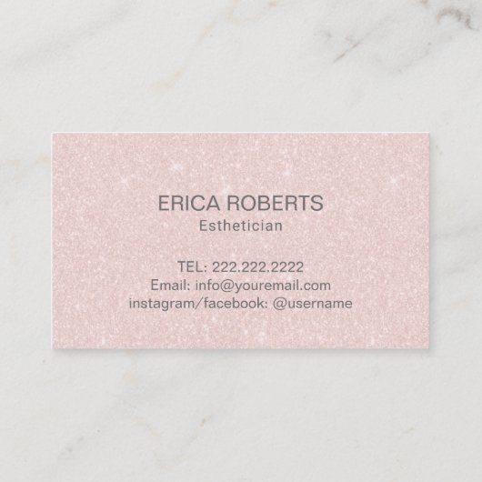 スキンケアサロンスパエステティシャンエレガント赤面ピンク 名刺 (裏面)