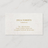 スキンケアサロンスパエステティシャンエレガント金ゴールドスクリプト 名刺 (裏面)