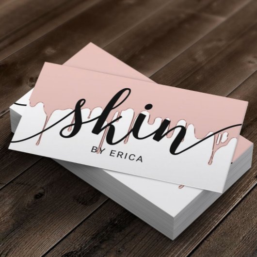 スキンケアサロンスパエステティシャンバラ金ゴールドドリップ 名刺