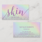 スキンケアサロンスパエステティシャンパステルタイポグラフィ 名刺 (正面/裏面)