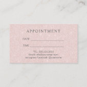 スキンケアサロンスパエステティシャンピンクアポイントメント 予約カード (裏面)