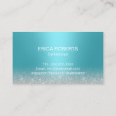 スキンケアサロンスパエステティシャンモダンターコイズ 名刺 (裏面)