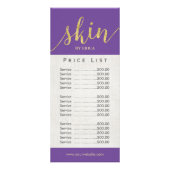 スキンケアサロンスパエステティシャン紫色の価格表 ラックカード (裏面)