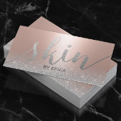 スキンケアサロンスパエステティシャン赤面バラ金ゴールド 名刺