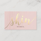 スキンケアサロンスパエステティシャン金ゴールドタイポグラフィ 名刺 (正面)