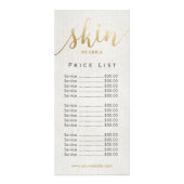 スキンケアサロンスパエレガントエステティシャン価格表 ラックカード (正面)