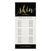 スキンケアサロンスパエレガントエステティシャン価格表 ラックカード (裏面)