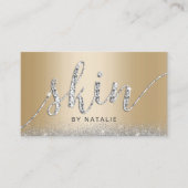 スキンケアサロンモダン金ゴールドラグジュアリーエステティシャン 名刺 (正面)