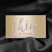 スキンケアサロンモダン金ゴールドラグジュアリーエステティシャン 名刺