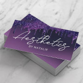 スキンケアスパエステティシャンエレガント紫の美学 名刺