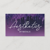 スキンケアスパエステティシャンエレガント紫の美学 名刺 (正面)