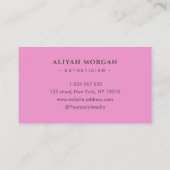 スキンケアタイポグラフィグリッターピンクスパークリー 名刺 (裏面)