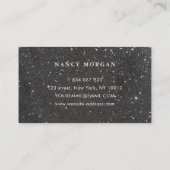 スキンケアタイポグラフィブラックグリッター名刺 名刺 (裏面)