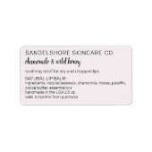 スキンケアモダン赤面製品原料リスト ラベル (正面)