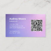 スキンケア化粧エステティシャンサービスロゴQRコード 名刺 (正面)