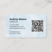 スキンケア化粧エステティシャンロゴQRコードテンプレート 名刺 (正面)