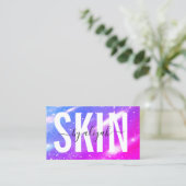 スキンケア専門はっきりしたタイポグラフィホログラフィック 名刺 (スタンド正面)