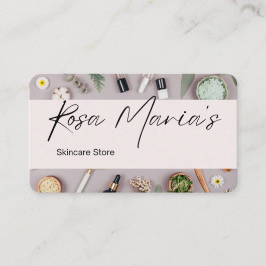 スキンケア店 名刺 (正面)