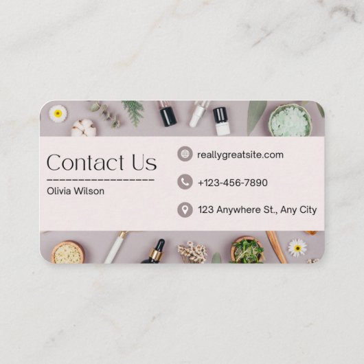 スキンケア店 名刺 (裏面)