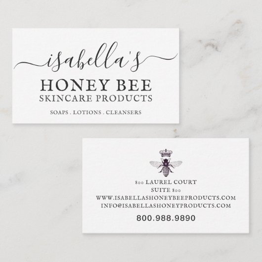 スキンケア手書きスクリプトスキンケア 名刺 (正面/裏面)