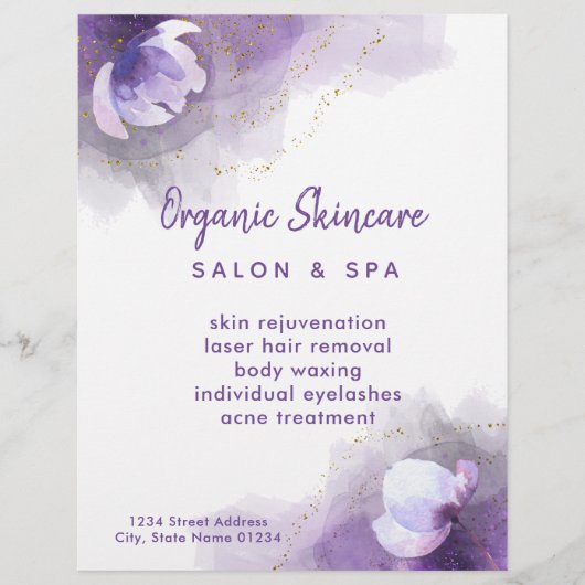 スキンケア紫の水色 チラシ (正面)