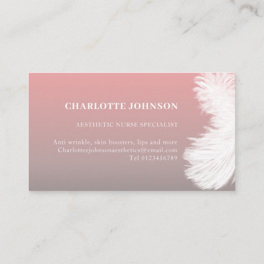 スキンケア美学ナースピンク 名刺 (裏面)