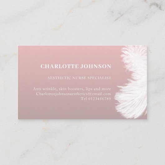 スキンケア美学ナースピンク 名刺 (裏面)